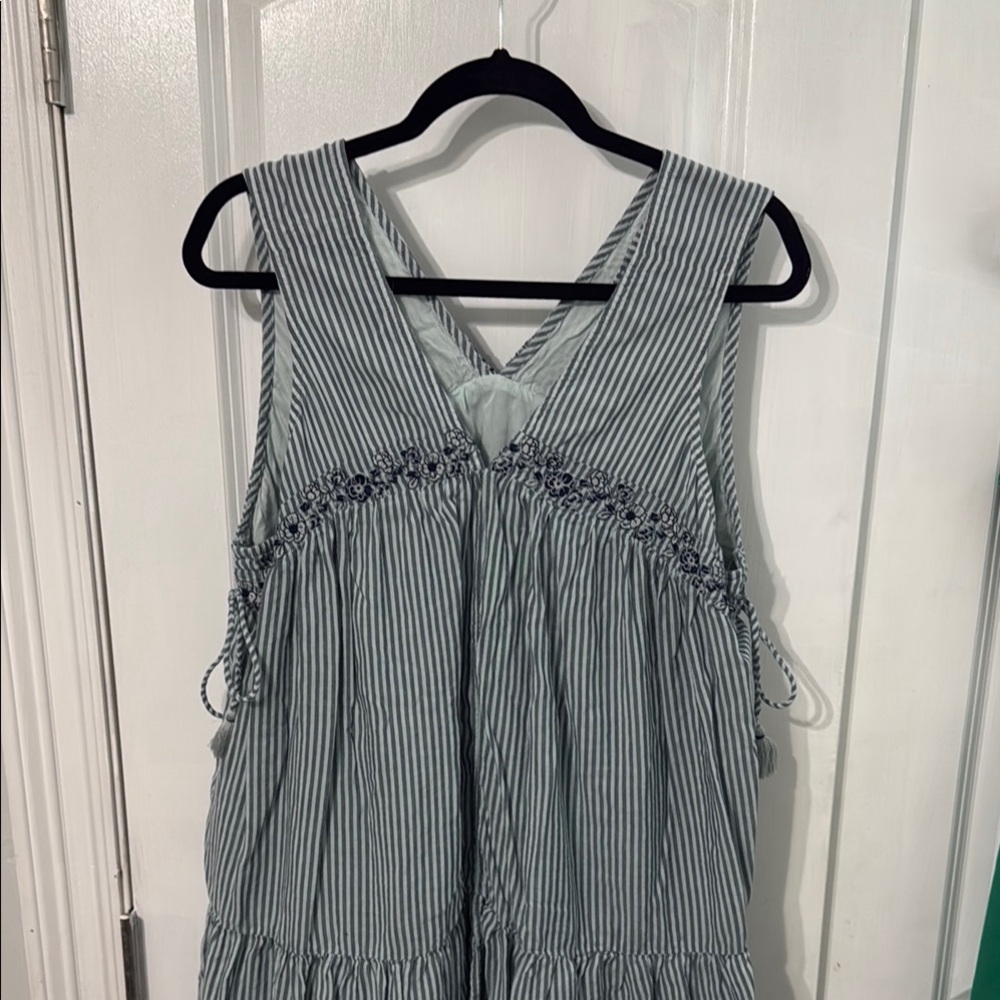 Anthropologie Blue and grey Tiered Dress